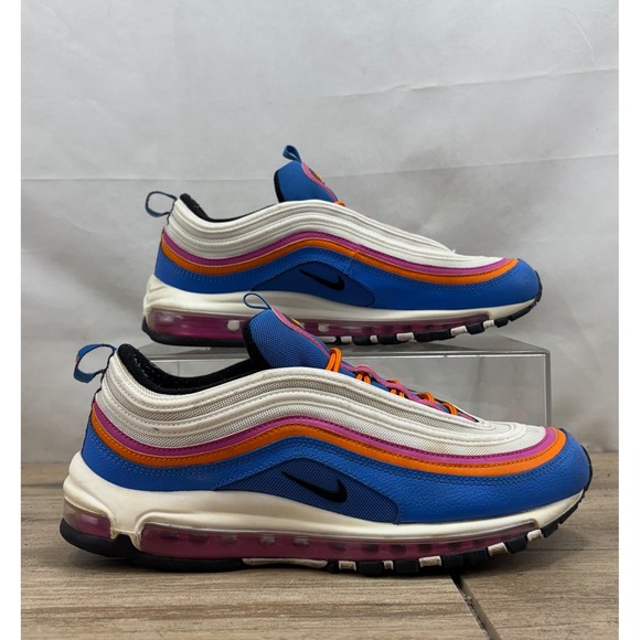 Nike Air Max 97 Running Shoes Blue Pink Orange Black White Mens